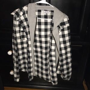 Flannel Zip Up Sweatshirt